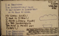 a piece of paper with writing on it