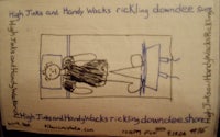 a napkin with a drawing of a person in bed