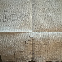 a piece of paper with a drawing of a boat