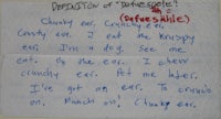 a handwritten note on a piece of paper